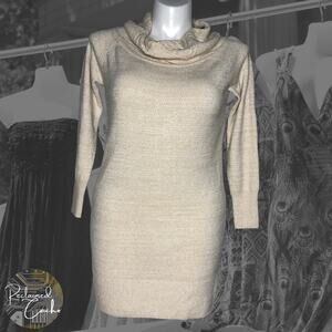 Candie's Oatmeal Off the Shoulder Tunic Dress - Size Large